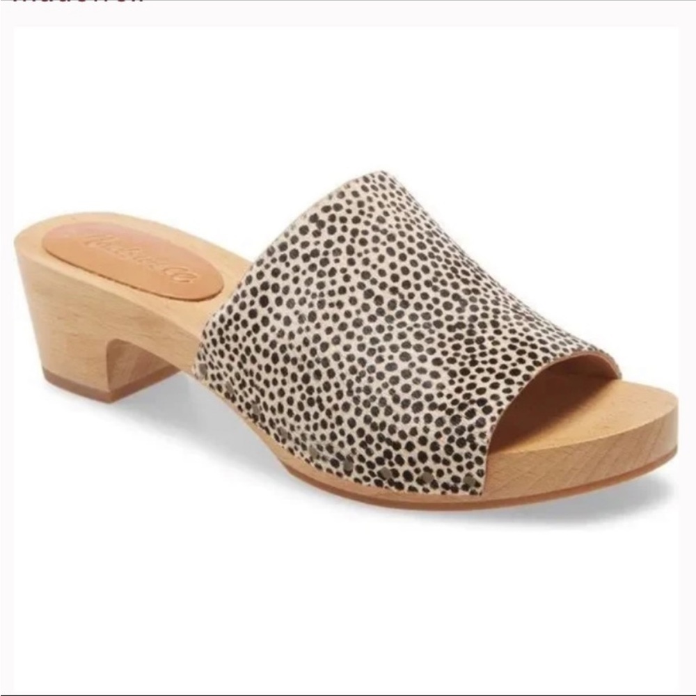 Madewell Evelyn Slide Open Toe Animal Print Clog Mules Sandals Size 9